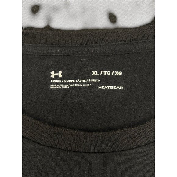 Under Armour Heatgear Mens Black Graphic Loose Fit T-Shirt XL Oversized Gothic - Picture 3 of 11
